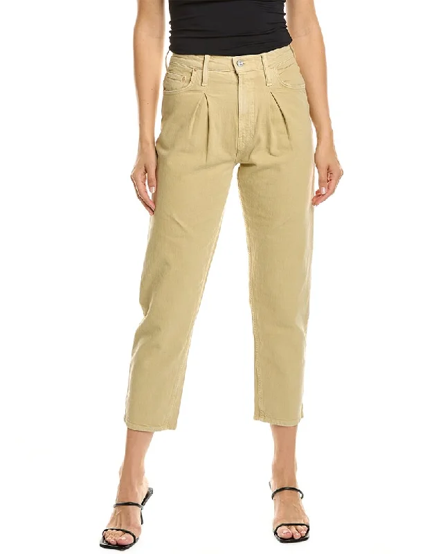 Women's Tight Trousers with Elastic Waistband in Black for Easy and Comfortable WearMOTHER The Inside Out Ankle Pale Green Straight Jean