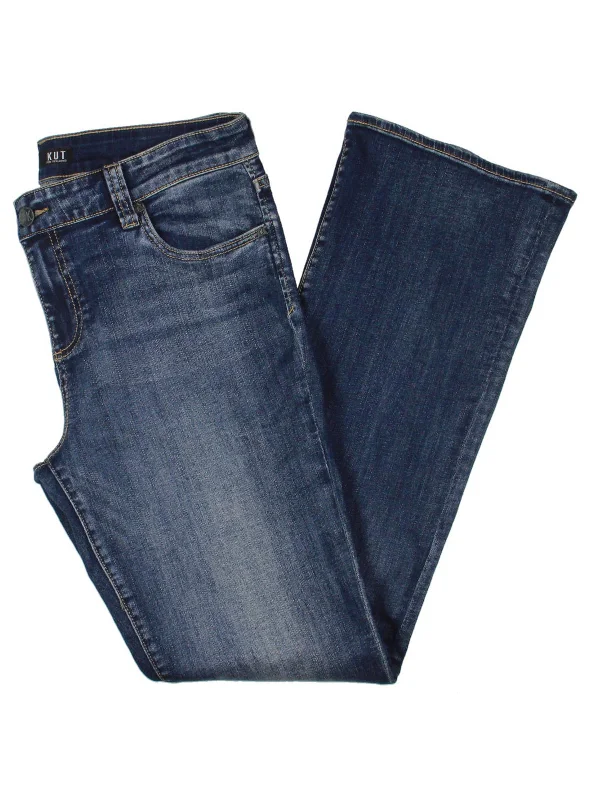 Ripped women jeans for a rebellious and fashion - forward styleNatalie Womens Mid Rise Stretch Bootcut Jeans