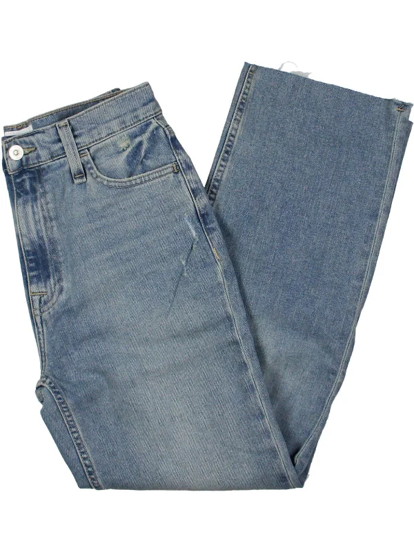 Stretch women jeans for enhanced mobility and comfortNoa Womens Mid-Rise Straight Leg Cropped Jeans