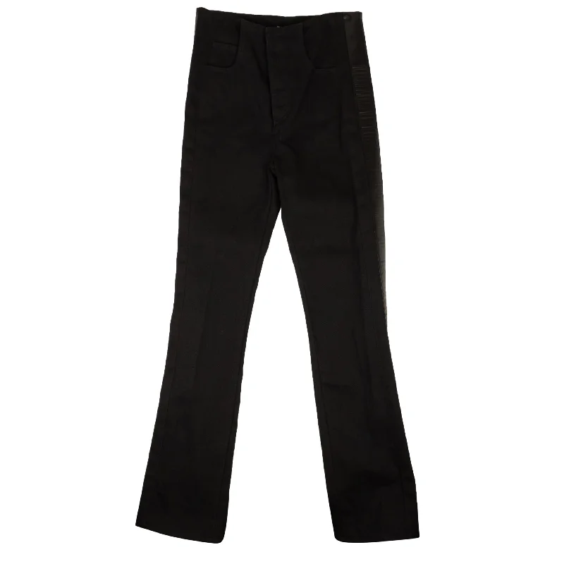 High - rise flare women jeans for a 70s - inspired lookNWT BOTTEGA VENETA Black Satin Stripe Cotton Straight Jeans High - rise flare women jeans for a 70s - inspired lookNWT BOTTEGA VENETA Black Satin Stripe Cotton Straight Jeans