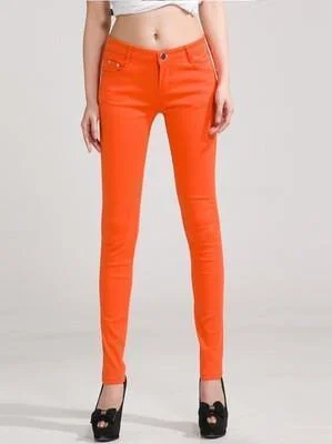 Plus - size women jeans for a comfortable and stylish fitOrange Skinny Women Jeans