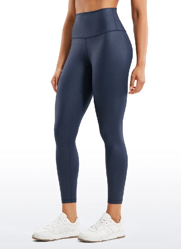 Women's Tight Trousers with Rhinestone Embellishments in Silver for a Sparkly LookButterluxe Matte Faux Leather Leggings 25''