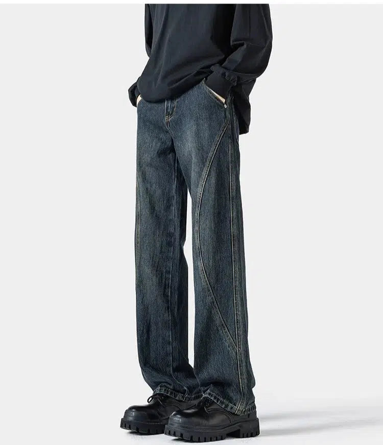 Ripped women jeans for a rebellious and fashion - forward styleRegular Fit Straight Leg Jeans