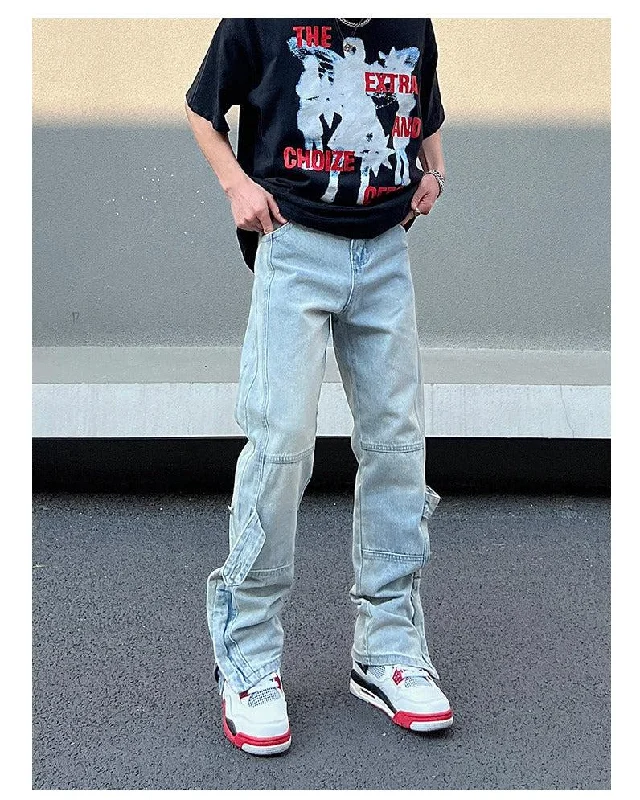 Cargo women jeans with multiple pockets for added functionalityRetro Side Slit Zipper Jeans Cargo women jeans with multiple pockets for added functionalityRetro Side Slit Zipper Jeans