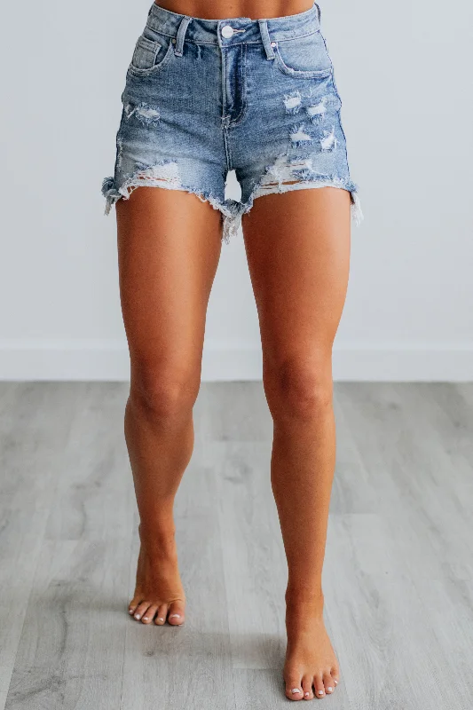 High - Waisted Plus Size Women's Denim Shorts with Distressed Details for a Trendy LookRyder Risen Shorts - Light Wash High - Waisted Plus Size Women's Denim Shorts with Distressed Details for a Trendy LookRyder Risen Shorts - Light Wash