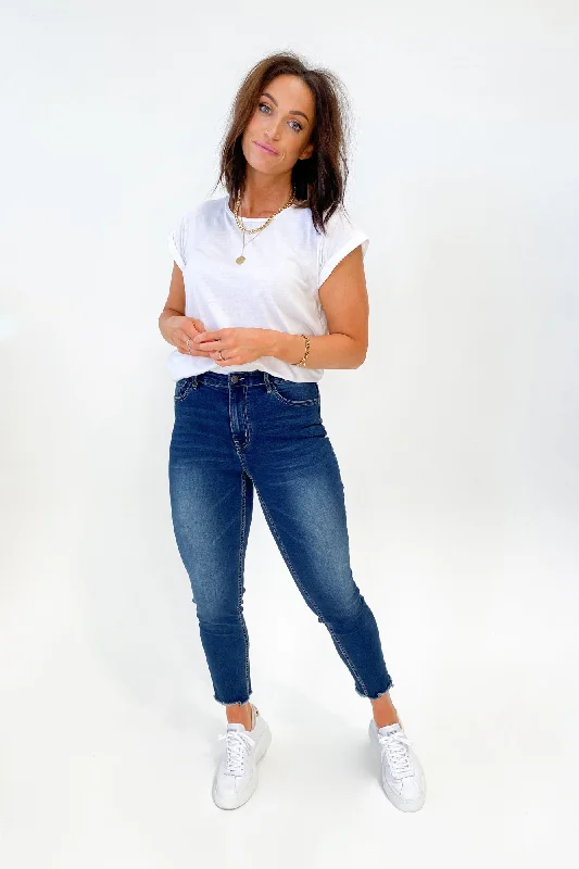 Plus Size Women's Stretch Cotton Tight Trousers in Navy for Comfortable Everyday WearShine On Label Arlo Indigo Wash Skinny Jean