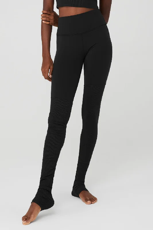 Women's Tight Trousers with Elastic Waistband in Black for Easy and Comfortable WearAirbrush High-Waist Highlight Goddess Legging - Black