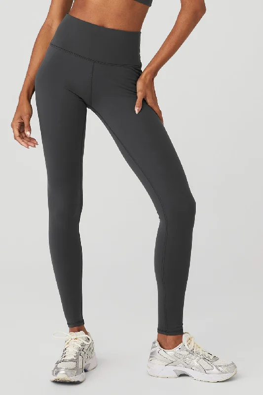 Women's Seamless Compression Tight Trousers in Gray for Fitness and Yoga SessionsHigh-Waist Airbrush Legging - Anthracite