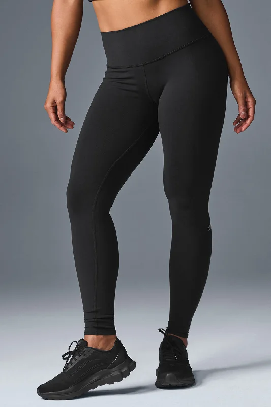 Plus Size Women's Sheer Tight Trousers in Nude for a Subtle and Stylish StatementHigh-Waist Airbrush Legging - Black