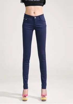 Acid - wash women jeans with a retro finishWomen Skinny Jeans, Navy Blue