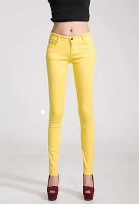 Jeggings women jeans combining the comfort of leggings and style of jeansWomen Skinny Jeans, Yellow