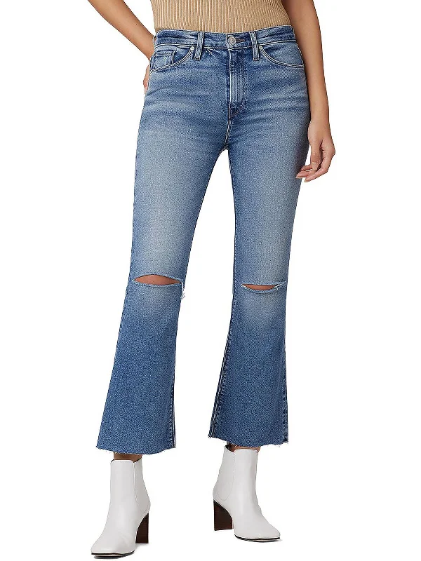 Colored women jeans in vibrant hues like red and yellowWomens Distressed Ankle Flare Jeans Colored women jeans in vibrant hues like red and yellowWomens Distressed Ankle Flare Jeans
