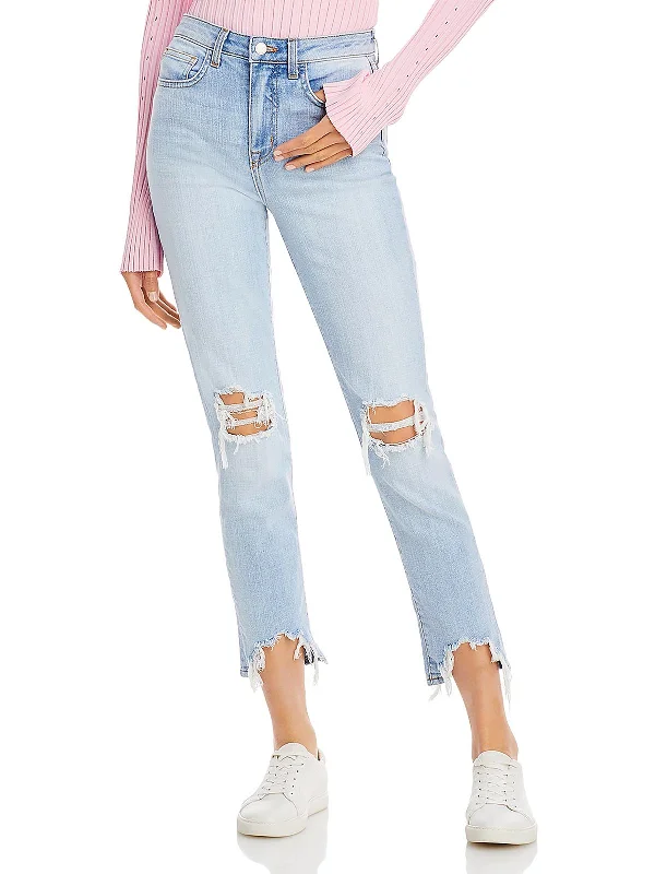 Straight - leg women jeans with a classic and timeless appealWomens High Rise Distressed Skinny Jeans