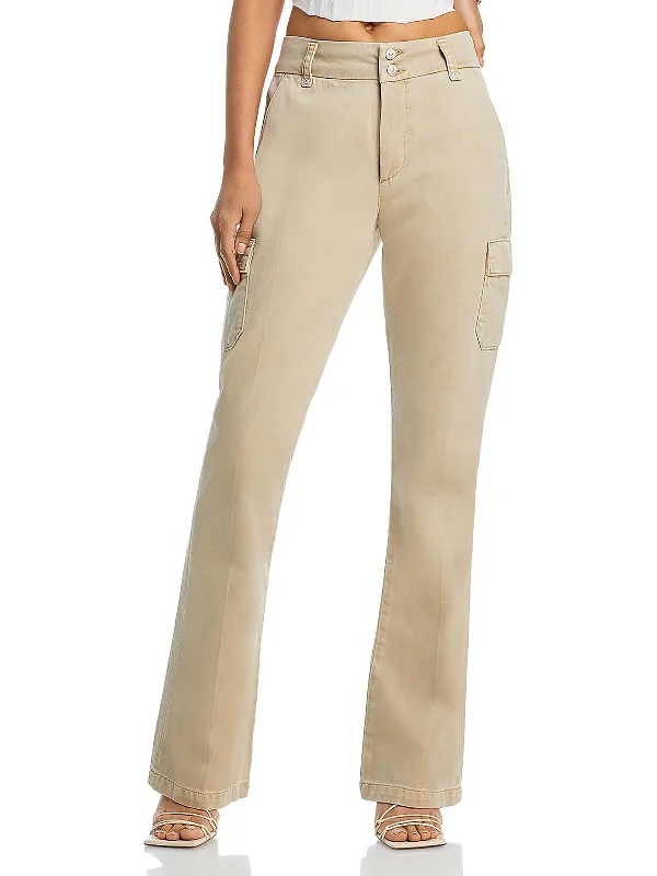 Jeggings women jeans combining the comfort of leggings and style of jeansWomens High Rise Flare Legs Cargo Jeans