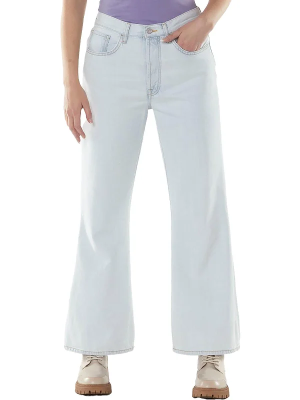Acid - wash women jeans with a retro finishWomens High-Rise Light Wash Flare Jeans