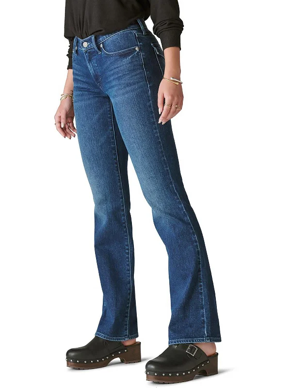 Mom jeans for a nostalgic and casual lookWomens Mid-Rise Dark Wash Bootcut Jeans