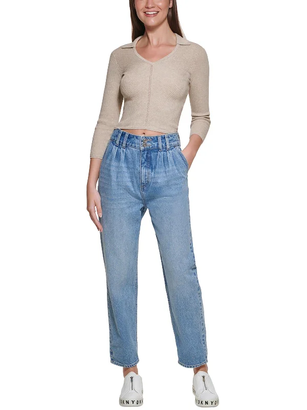 Ripped women jeans for a rebellious and fashion - forward styleWomens Pleated High Waist Straight Leg Jeans Ripped women jeans for a rebellious and fashion - forward styleWomens Pleated High Waist Straight Leg Jeans