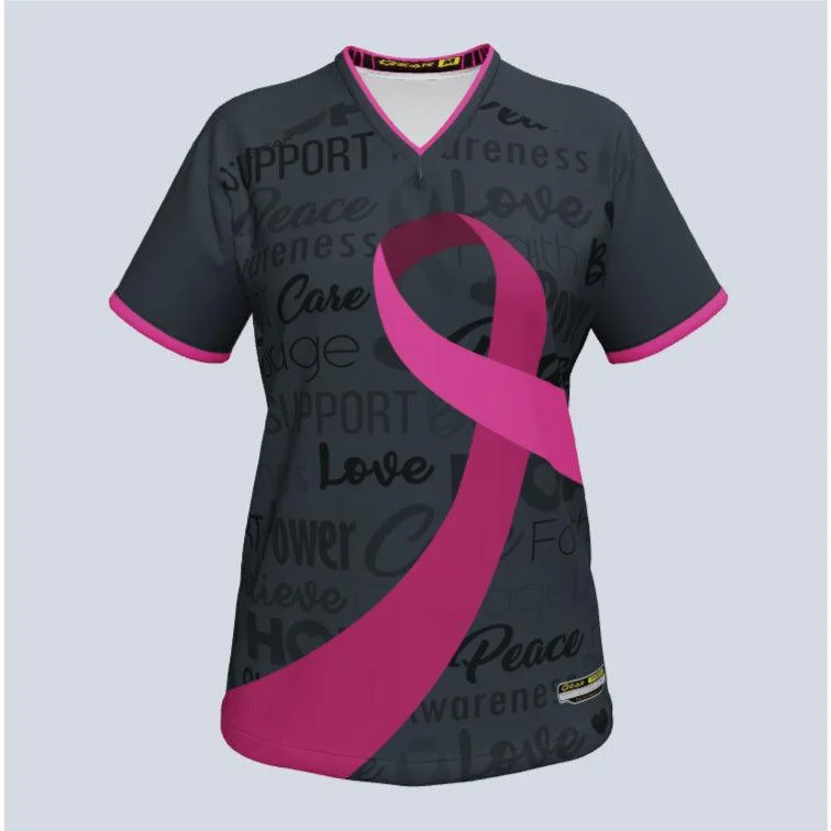 Breathable cotton women's jersey for everyday comfortCancer Awareness Ladies Custom Jersey