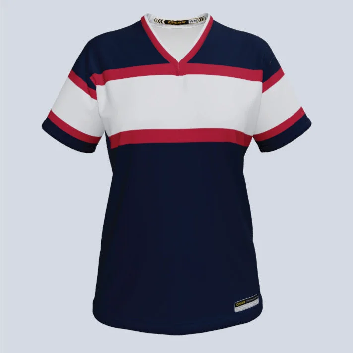 Women's jersey in classic black for a versatile lookLadies Champion V-Neck Custom Jersey