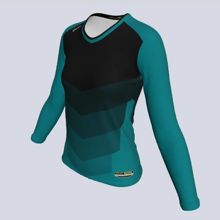 Breathable cotton women's jersey for everyday comfortLadies Long Sleeve Chevron Jersey