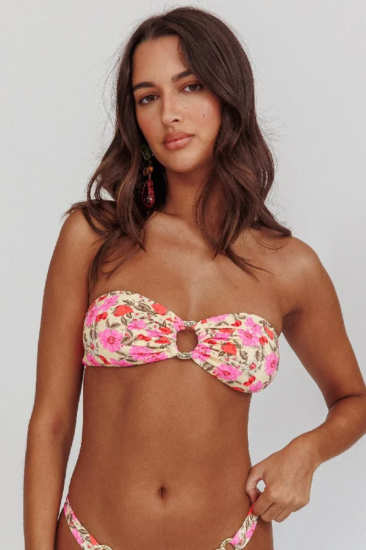 Printed Abstract Women Dress for a Modern and Artistic AppealAgape Bandeau O-Ring Bikini Top Yellow Floral Printed Abstract Women Dress for a Modern and Artistic AppealAgape Bandeau O-Ring Bikini Top Yellow Floral