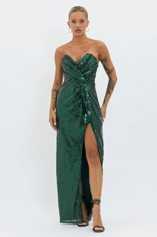 Backless Women Dress for a Sexy and Alluring Look at Evening EventsAngel Energy Strapless Sequin Maxi Dress Hunter Green Backless Women Dress for a Sexy and Alluring Look at Evening EventsAngel Energy Strapless Sequin Maxi Dress Hunter Green