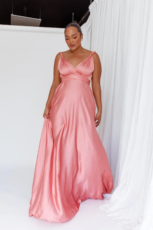 Ball Gown Women Dress with a Full Skirt for a Princess - like LookAriana Multiway Maxi Dress Rose Ball Gown Women Dress with a Full Skirt for a Princess - like LookAriana Multiway Maxi Dress Rose