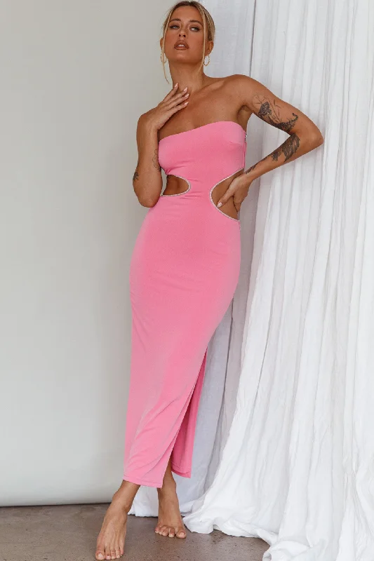 Lace - Embellished Women Dress for an Elegant and Sophisticated AppearanceBridget Cut-Out Midi Dress Barbie Pink