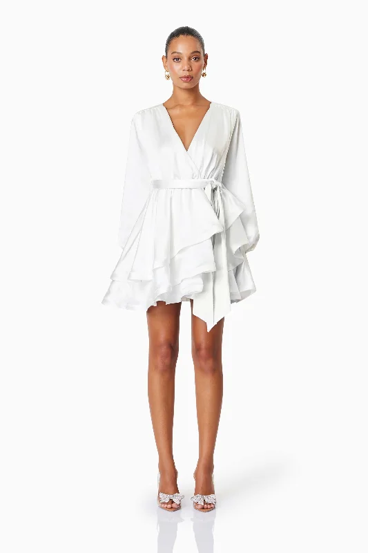 Sleeveless Women Dress in Bright Colors for Summer PartiesClementine Long Sleeve Mini Dress In White Sleeveless Women Dress in Bright Colors for Summer PartiesClementine Long Sleeve Mini Dress In White