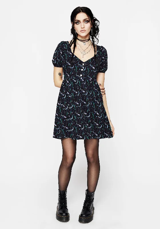 Printed Abstract Women Dress for a Modern and Artistic AppealDiana Moon Moth Mini Dress Printed Abstract Women Dress for a Modern and Artistic AppealDiana Moon Moth Mini Dress