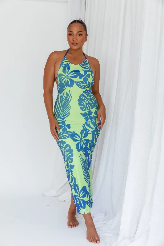 Little Black Women Dress with Sequins for a Glamorous Night OutFiji Feeling Midi Dress Tropical Kiwi