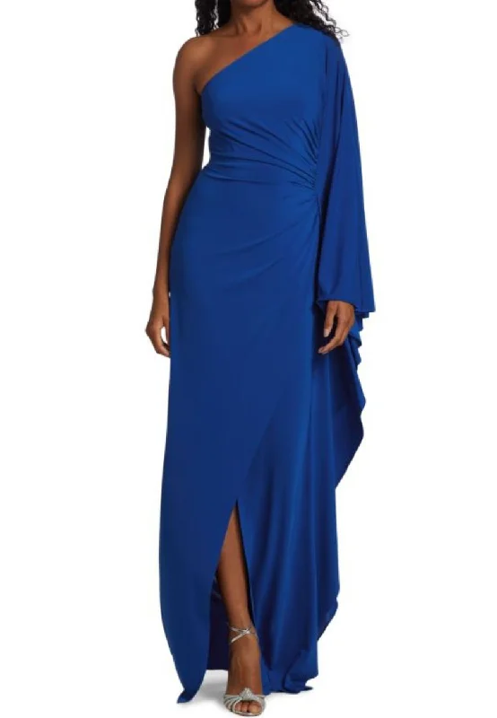 Backless Women Dress for a Sexy and Alluring Look at Evening EventsRoyal Blue Ellen Jersey One Shoulder Gown