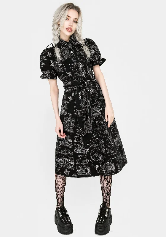 Mini Women Dress with a Short Hem for a Young and Trendy StyleHeresy Midi Shirt Dress