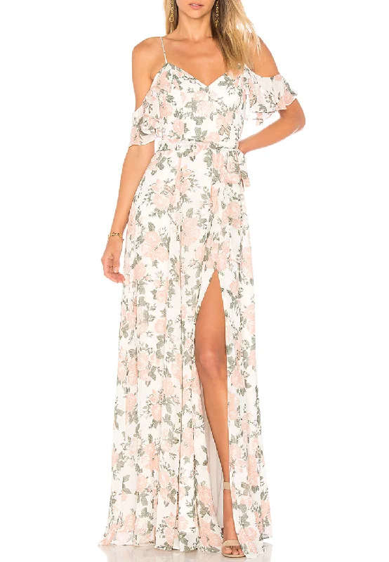 Pleated Women Dress with a Timeless and Elegant TextureWhite Taylor Rose Print Ruffled Maxi Dress Pleated Women Dress with a Timeless and Elegant TextureWhite Taylor Rose Print Ruffled Maxi Dress