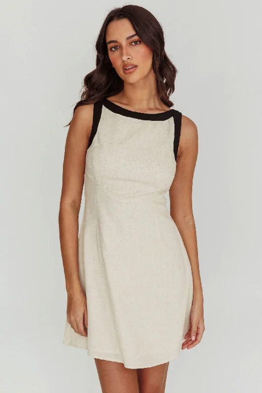 Strapless Women Dress with a Built - in Bra for Comfort and SupportLoving Me Sleeveless A-line Mini Dress Oat Strapless Women Dress with a Built - in Bra for Comfort and SupportLoving Me Sleeveless A-line Mini Dress Oat