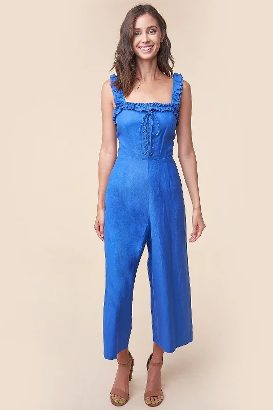 Women jumpsuits with patchwork designs for a unique and creative styleLucky Lady Lace Up Jumpsuit