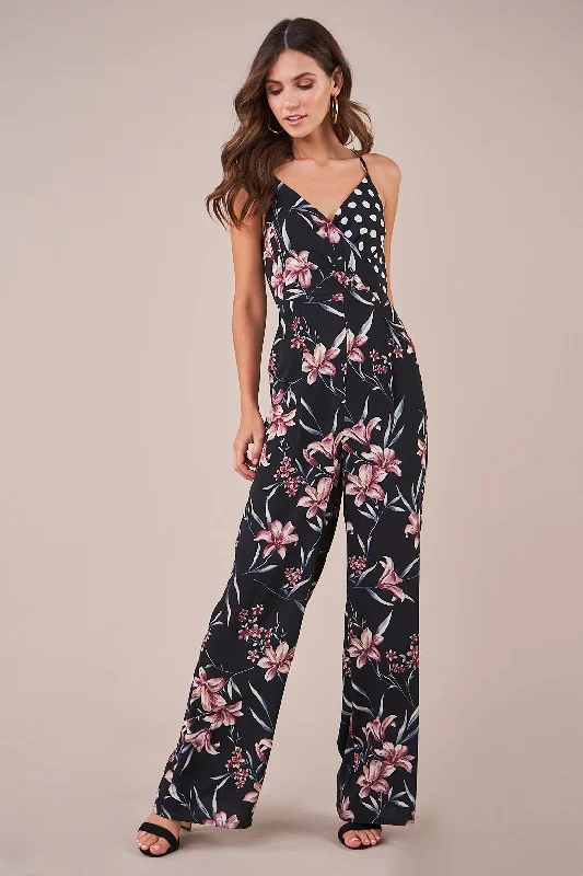 Women jumpsuits with a button - down front for a versatile and casual styleMaeji Mix Print Jumpsuit