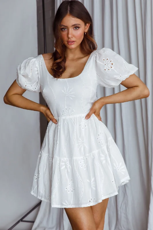 Mermaid - Style Women Dress with a Fitted Silhouette for Special OccasionsMarirose Tied Back A-Line Mini Dress White