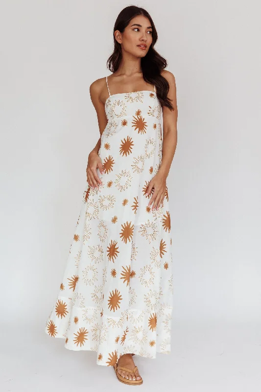 Little Black Women Dress with Sequins for a Glamorous Night OutMidsummer Sun Print Maxi Dress White Green