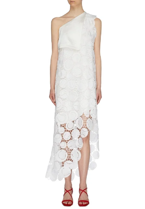 Maxi Women Dress with Floral Print for a Bohemian VibeWhite Tennis Ball Guipure Lace Midi Dress