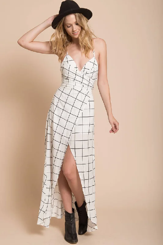 Wrap - Style Women Dress with Adjustable Fit for All Body TypesRiva Bodycon Maxi Dress White Print Wrap - Style Women Dress with Adjustable Fit for All Body TypesRiva Bodycon Maxi Dress White Print
