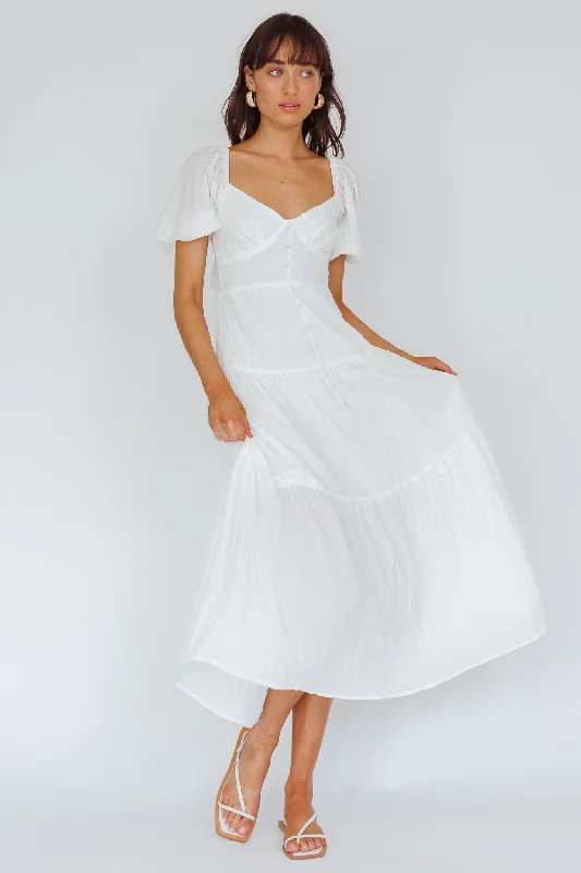 Halter Neck Women Dress to Show Off the Shoulders and NecklineRoyce Bow Back Midi Dress White Halter Neck Women Dress to Show Off the Shoulders and NecklineRoyce Bow Back Midi Dress White