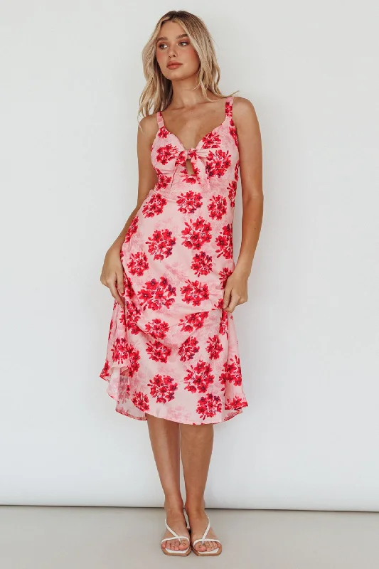 Sheath Women Dress with a Tailored Fit for a Professional LookStarry Night Bust-Tie Midi Dress Floral Pink Sheath Women Dress with a Tailored Fit for a Professional LookStarry Night Bust-Tie Midi Dress Floral Pink