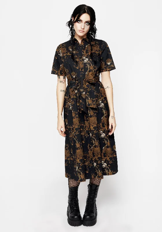 Strapless Women Dress with a Built - in Bra for Comfort and SupportUnderworld Cotton Midi Shirt Dress