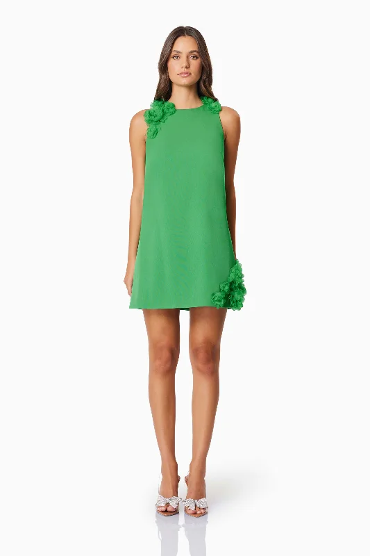 Pleated Women Dress with a Timeless and Elegant TextureValeria Day Mini Dress In Green Pleated Women Dress with a Timeless and Elegant TextureValeria Day Mini Dress In Green
