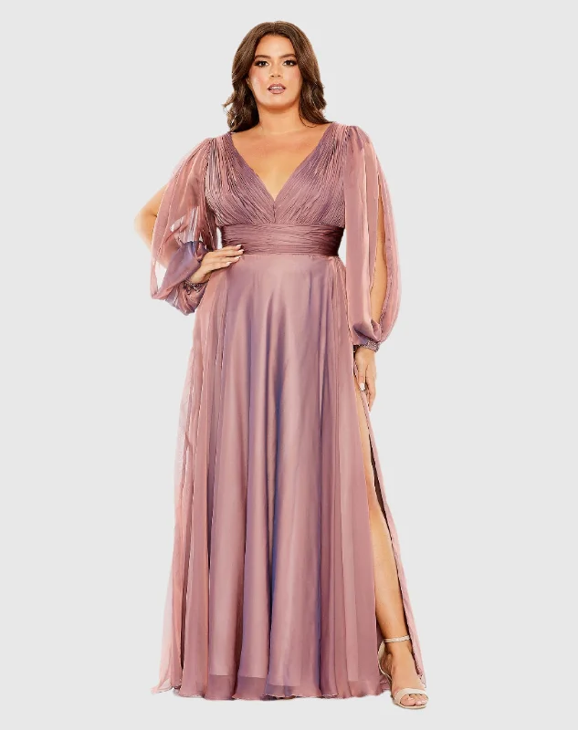 Strapless Women Dress with a Built - in Bra for Comfort and Support Strapless Women Dress with a Built - in Bra for Comfort and Support Puff Sleeve w/ Embellished Cuff V Neck A Line Gown