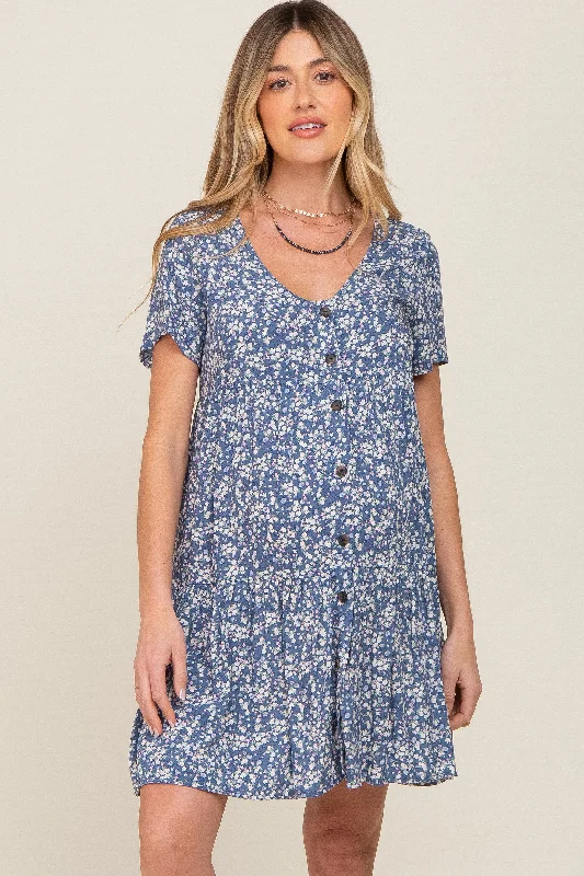 Sleeveless Women Dress in Bright Colors for Summer Parties Sleeveless Women Dress in Bright Colors for Summer Parties Blue Floral Tiered Button Accent Maternity Dress Sleeveless Women Dress in Bright Colors for Summer Parties Sleeveless Women Dress in Bright Colors for Summer Parties Blue Floral Tiered Button Accent Maternity Dress