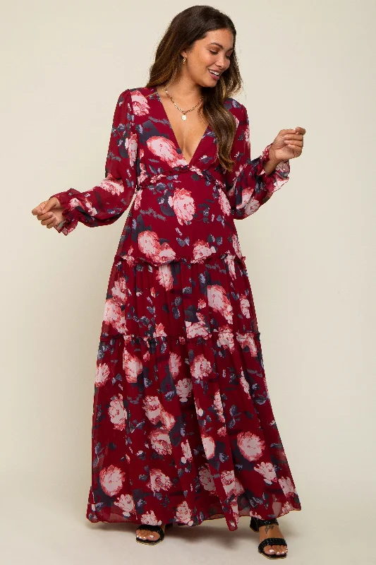 Off - the - Shoulder Women Dress for a Romantic and Feminine Look Off - the - Shoulder Women Dress for a Romantic and Feminine Look Burgundy Floral Chiffon V-Neck Lettuce Edge Tiered Maternity Maxi Dress Off - the - Shoulder Women Dress for a Romantic and Feminine Look Off - the - Shoulder Women Dress for a Romantic and Feminine Look Burgundy Floral Chiffon V-Neck Lettuce Edge Tiered Maternity Maxi Dress