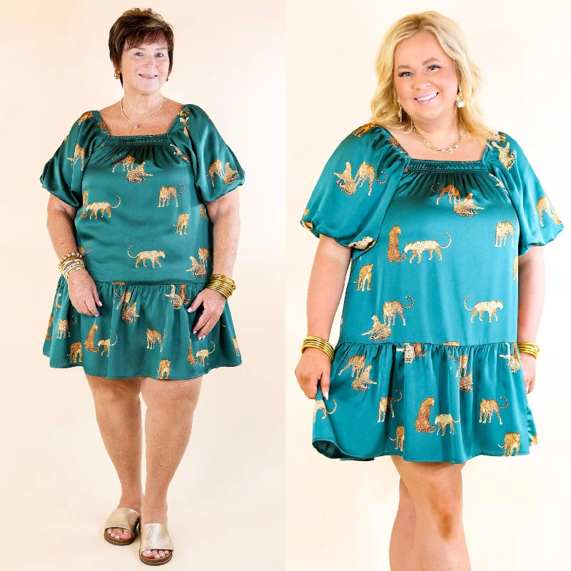 Halter Neck Women Dress to Show Off the Shoulders and Neckline Halter Neck Women Dress to Show Off the Shoulders and Neckline Flirting For Fun Leopard Print Satin Midi Dress in Hunter Teal Blue Halter Neck Women Dress to Show Off the Shoulders and Neckline Halter Neck Women Dress to Show Off the Shoulders and Neckline Flirting For Fun Leopard Print Satin Midi Dress in Hunter Teal Blue