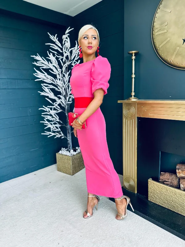 Ball Gown Women Dress with a Full Skirt for a Princess - like Look Ball Gown Women Dress with a Full Skirt for a Princess - like Look Harper Banded Occasion Dress Pink